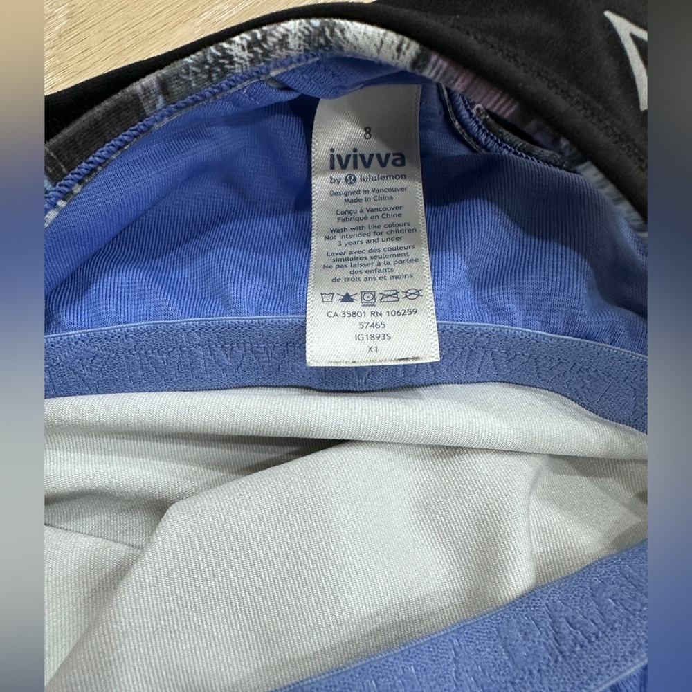 Ivivva Lululemon Girls Matching Set Short (10) & Tank Top (8) Black/Blue - Picture 7 of 9